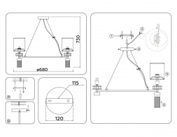 Подвесная люстра Ambrella Light High Light Classic LH71291