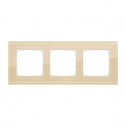 Рамка LK Studio 3-постовая, натуральное стекло (кремовый) LK80 844317-1