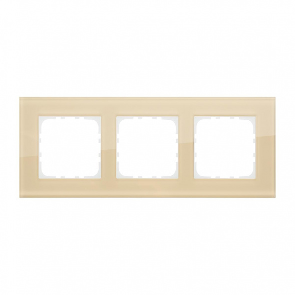 Рамка LK Studio 3-постовая, натуральное стекло (кремовый) LK80 844317-1