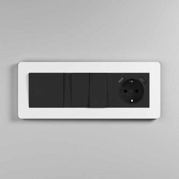 Рамка Werkel Split на 3 поста белый/черный W0033068 4690389208232