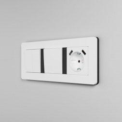 Рамка Werkel Split на 3 поста белый/черный W0033068 4690389208232