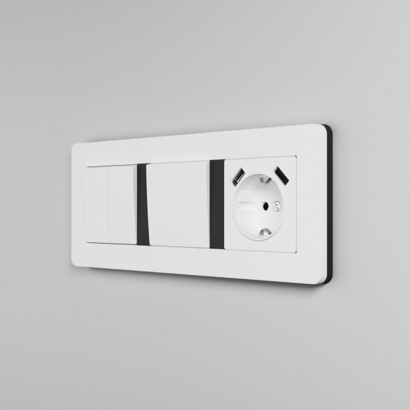 Рамка Werkel Split на 3 поста белый/черный W0033068 4690389208232