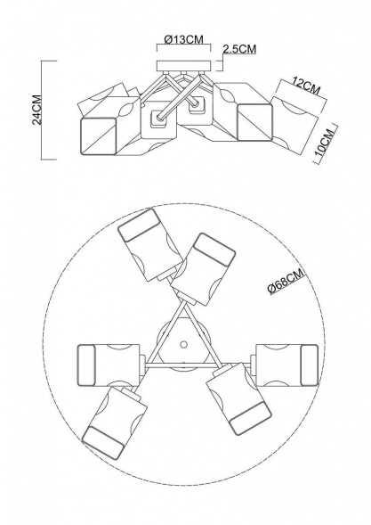 Потолочная люстра Arte Lamp Amfora A2318PL-6SG