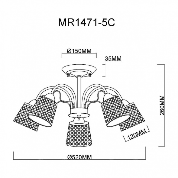 Потолочная люстра MyFar Luiza MR1471-5C