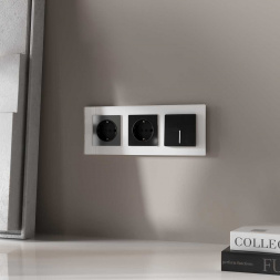 Выключатель Werkel одноклавишный проходной с подсветкой черный акрил W1112148 4690389197635