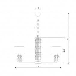 Подвесная люстра Eurosvet Zaffiro 10099/8 хром/прозрачный хрусталь Strotskis