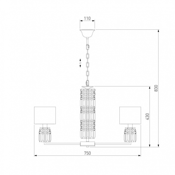 Подвесная люстра Eurosvet Zaffiro 10099/8 хром/прозрачный хрусталь Strotskis