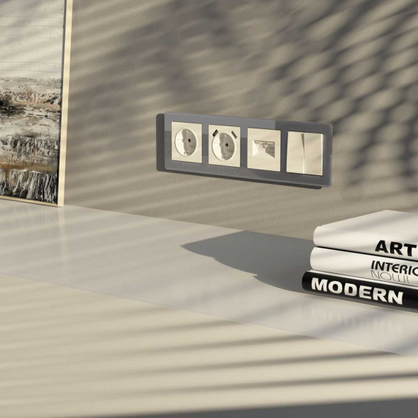 Розетка с заземлением, шторками и USBх2 Werkel айвори матовый W1171562 4690389192005