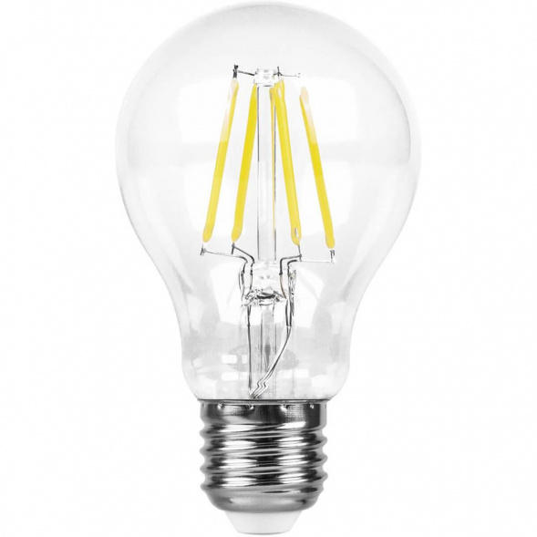 Лампа светодиодная филаментная Feron E27 7W 2700K Шар Прозрачная LB-57 25569