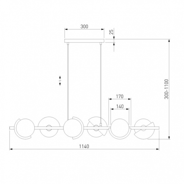 Подвесной светильник Eurosvet Moity 70149/6 черный/латунь Smart