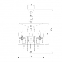 Подвесная люстра Eurosvet 2045/5 хром/белый