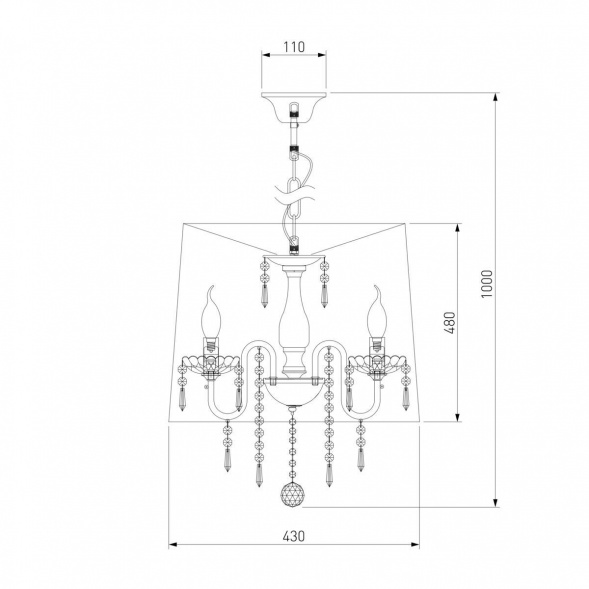 Подвесная люстра Eurosvet 2045/5 хром/белый