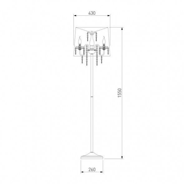 Торшер Eurosvet 2045/3F хром/белый