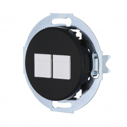 Розетка LK Studio телефонная 2хRJ-12 с накладкой (черный) Vintage 885908-1