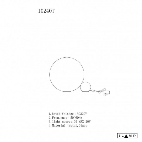 Настольная лампа iLamp Mono 10240T/1-D250 WH-GL