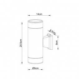 Уличный настенный светильник Arte Lamp Piautos A1926AL-2BK