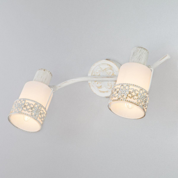 Спот Eurosvet Silvia 20025/2 белый с золотом/ хром