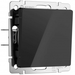 Выключатель Werkel одноклавишный проходной черный акрил W1112048 4690389197628