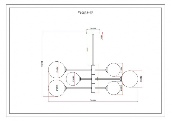 Подвесная люстра Moderli Molecule V10838-6P