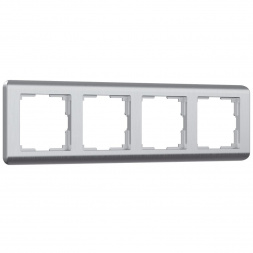Рамка на 4 поста Werkel Stream серебряный W0042106 4690389162466