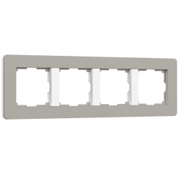 Рамка Werkel Split на 4 поста дымчатый/белый W0043067 4690389206108