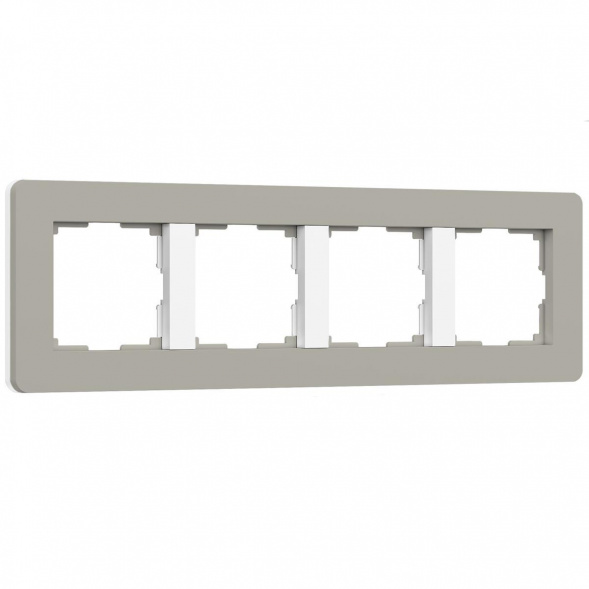 Рамка Werkel Split на 4 поста дымчатый/белый W0043067 4690389206108