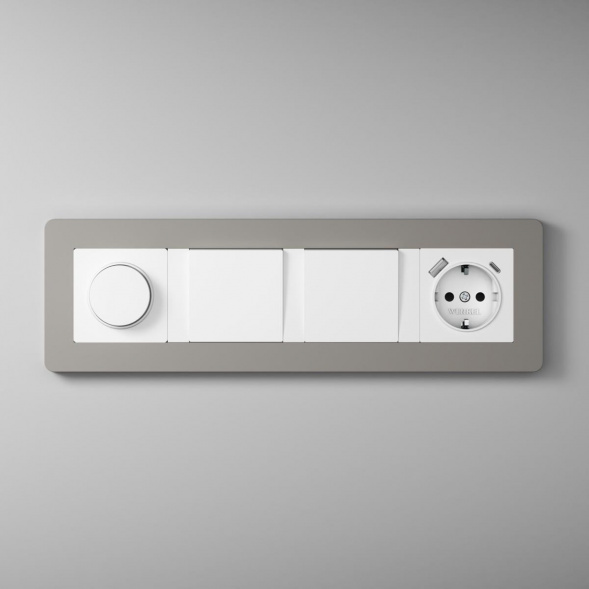 Рамка Werkel Split на 4 поста дымчатый/белый W0043067 4690389206108