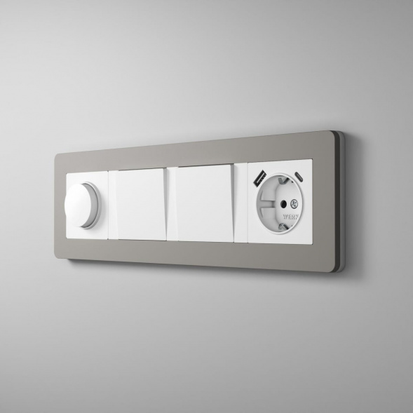 Рамка Werkel Split на 4 поста дымчатый/белый W0043067 4690389206108