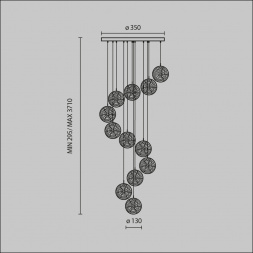 Подвесная люстра Maytoni Frozen MOD254PL-12BS