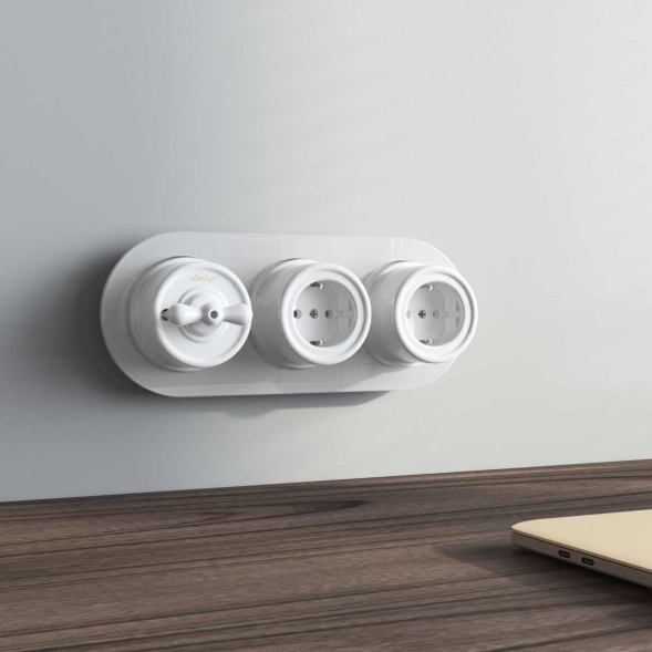 Переключатель-выключатель Werkel одноклавишный Retro белый W5612001 4690389166709