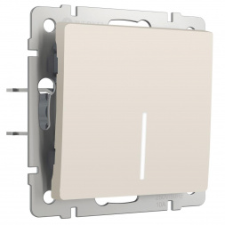 Выключатель Werkel одноклавишный проходной с подсветкой айвори матовый W1112162 4690389191824
