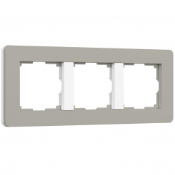 Рамка Werkel Split на 3 поста дымчатый/белый W0033067 4690389206085