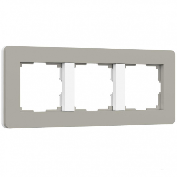Рамка Werkel Split на 3 поста дымчатый/белый W0033067 4690389206085