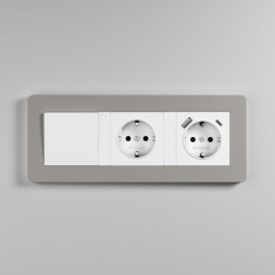 Рамка Werkel Split на 3 поста дымчатый/белый W0033067 4690389206085