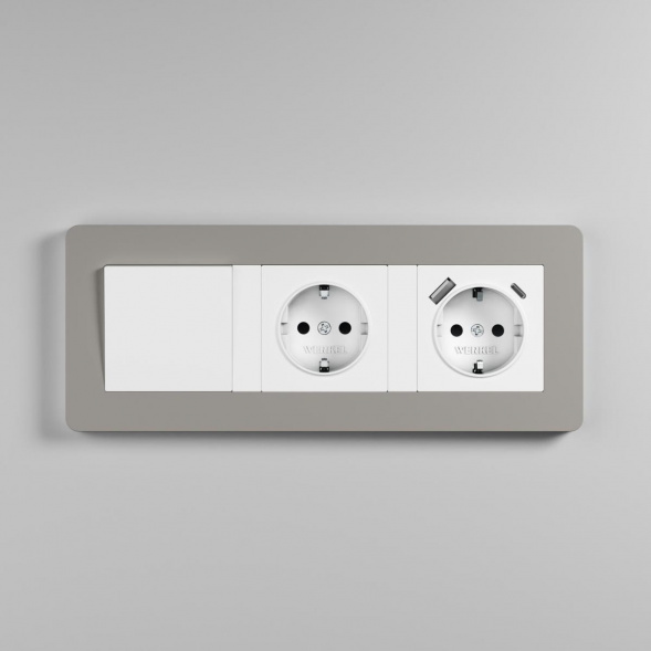 Рамка Werkel Split на 3 поста дымчатый/белый W0033067 4690389206085