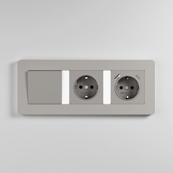 Рамка Werkel Split на 3 поста дымчатый/белый W0033067 4690389206085