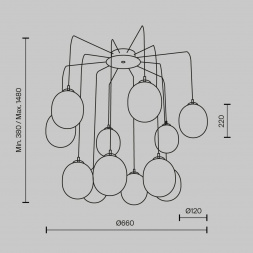 Подвесная люстра Maytoni Branch MOD176PL-12G