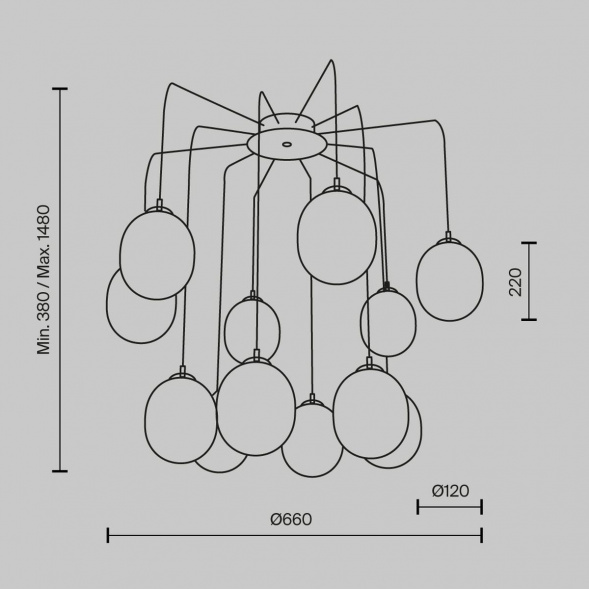 Подвесная люстра Maytoni Branch MOD176PL-12G