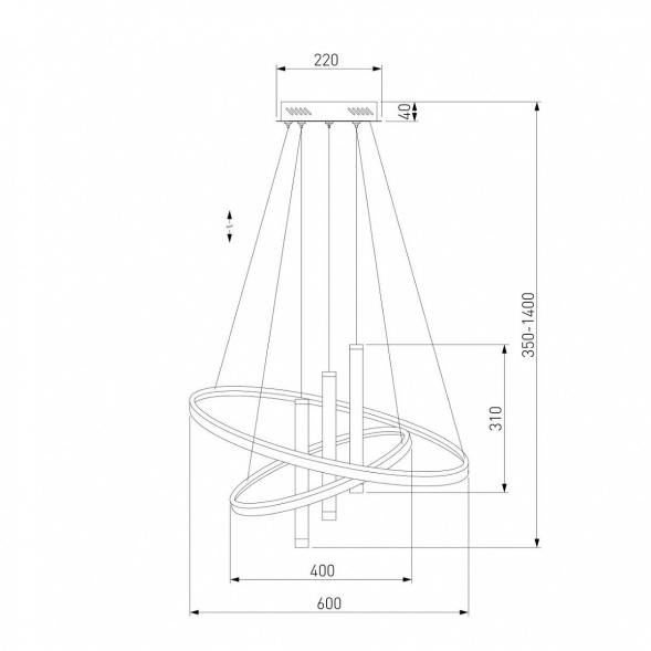 Подвесной светодиодный светильник Eurosvet Stroke 90270/3 черный