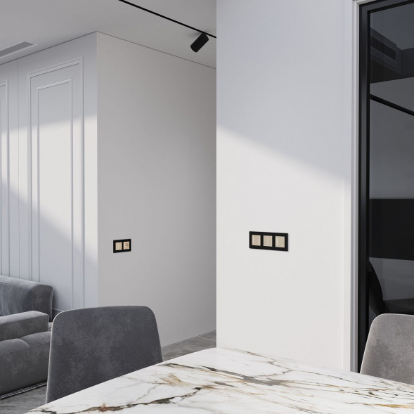 Сенсорный выключатель двухклавишный Werkel с подсветкой шампань W4523011 4690389197970