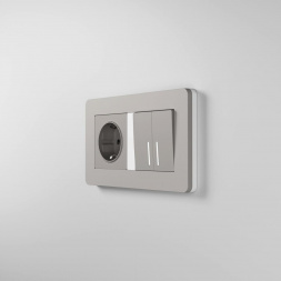 Рамка Werkel Split на 2 поста дымчатый/белый W0023067 4690389206061