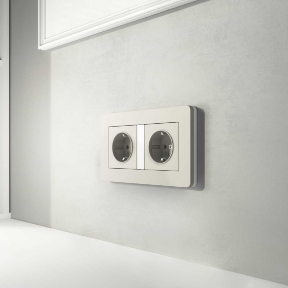 Рамка Werkel Split на 2 поста дымчатый/белый W0023067 4690389206061