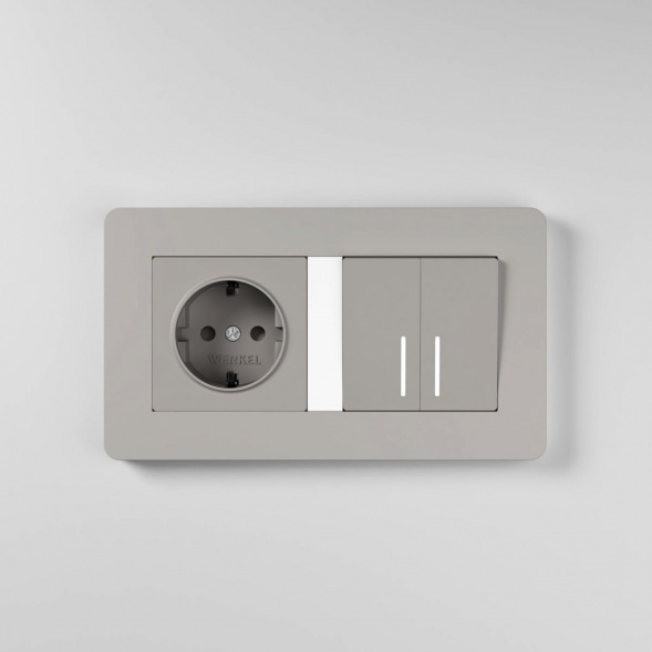 Рамка Werkel Split на 2 поста дымчатый/белый W0023067 4690389206061