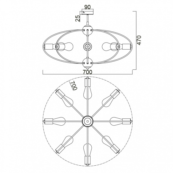 Потолочный светильник Vele Luce Crea VL6522L08