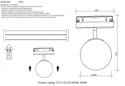 Трековый светодиодный светильник Crystal Lux CLT 0.33 015 5W BL 4000K