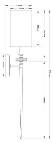 Настенный светильник KUTEK CANTU CAN-K-1(P/A)GEN