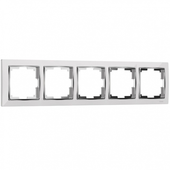 Рамка на 5 постов Werkel Snabb белый/хром W0051901 4690389160943