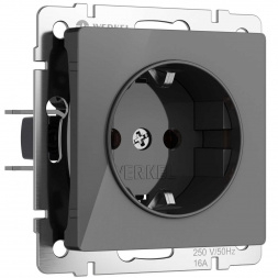 Розетка с заземлением Werkel графит акрил W1171044 4690389197505