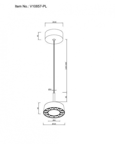 Подвесной светодиодный светильник Moderli Luma V10857-PL