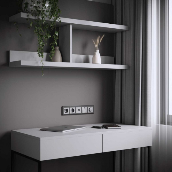 Розетка Werkel серебряный матовый W1171765 4690389195600